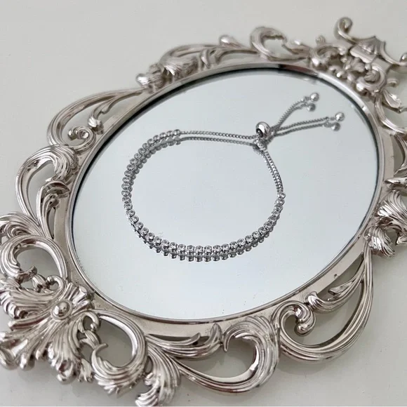 New Silver Mini Rhinestone Adjustable Bracelet - Picture 2 of 3